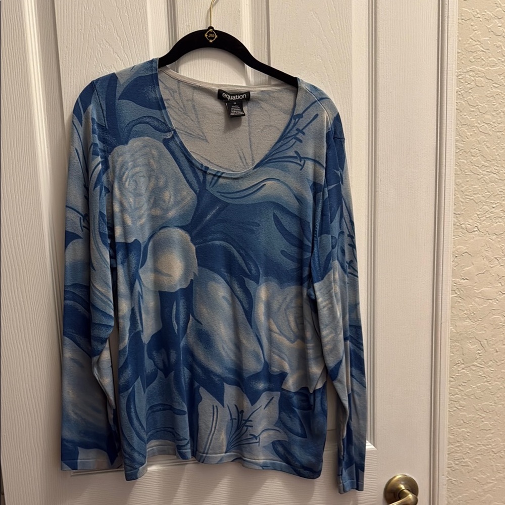 Blue Floral Women's Top